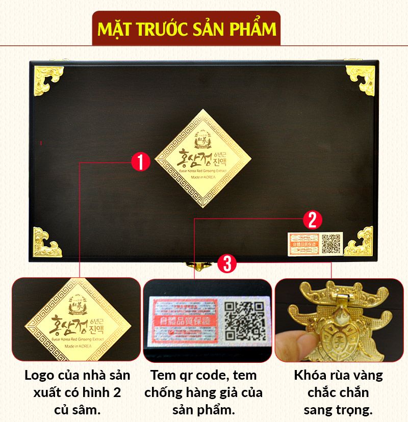 Cao hồng sâm Kanghwa cao cấp hộp gỗ quà biếu loại 4 lọ/hộp NS391 2